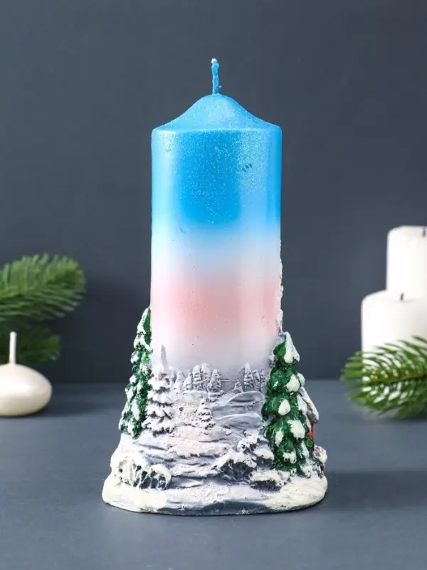 Свеча фигурная "Зимний пейзаж" 9,5х7х17 см
