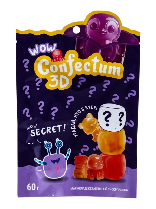 Мармелад Confectum funny 3D со вкусом винограда, клубники и манго 0,06кг