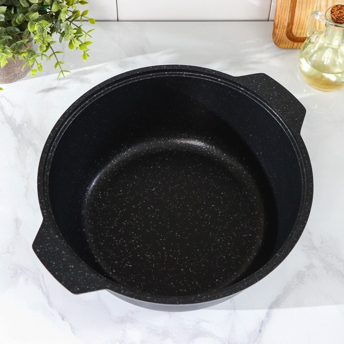 Жаровня, 4 л, d=28 см, h=10,5 см, антипригарное покрытие, цвет тёмный мрамор Жаровня, 4 л, d=28 см, h=10,5 см, антипригарное покрытие, цвет тёмный мрамор