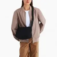 Сумка женская багет на молнии, 30&times;10&times;19 см, чёрная