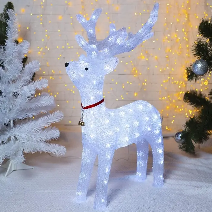 Светодиодная фигура &laquo;Олень гордый&raquo; 53&times;80&times;40 см, акрил, 96 LED, 8 режимов, 24 В, свечение белое