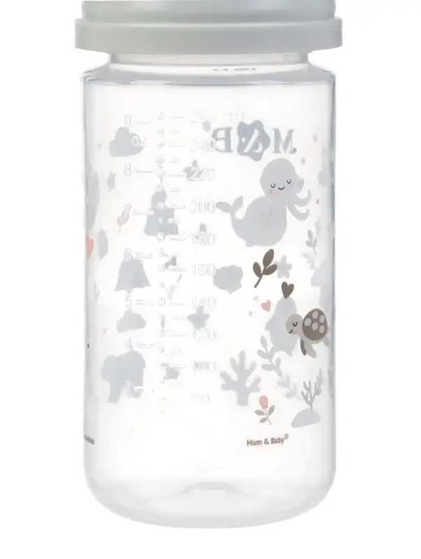 Бутылочка для кормления, широкое горло &Oslash;50 мм, +3мес., 260 мл, набор 2 шт. M&B