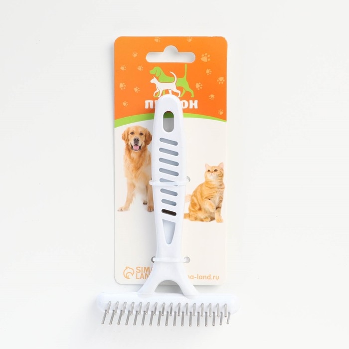 Расчёска-грабли 2-рядная, 13,5 х 8,8 см, белая Расчёска-грабли 2-рядная, 13,5 х 8,8 см, белая