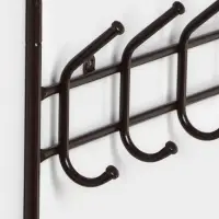 Вешалка настенная с полкой, 9 крючков, 2 яруса, 73&times;22&times;58 см, коричневая