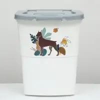 Контейнер для корма, 36 л, пластик, серый