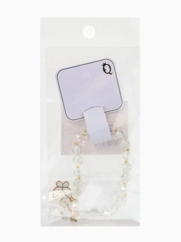 Браслет с подвесками &laquo;Сахарный. Бабочка&raquo;, d=6 см, шар №8, белый в золоте