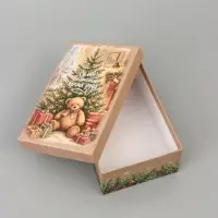 Коробка подарочная, набор 10 в 1 &laquo;Крафтовый Новый год&raquo;, 32.5&times;20&times;12.5 - 12&times;7&times;4 см