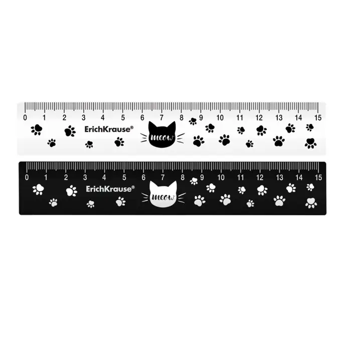 Линейка 15 см ErichKrause Линейка 15 см ErichKrause "Meow", пластиковая, в коробке-дисплее, микс