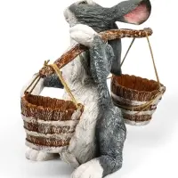 Садовая фигура полистоуна &laquo;Заяц с коромыслом&raquo;, 35 см