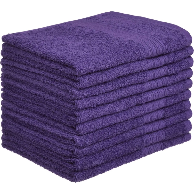 Набор полотенец махровых Luscan/бордюр 400г/м2, 40х70 фиолет, 10шт/уп