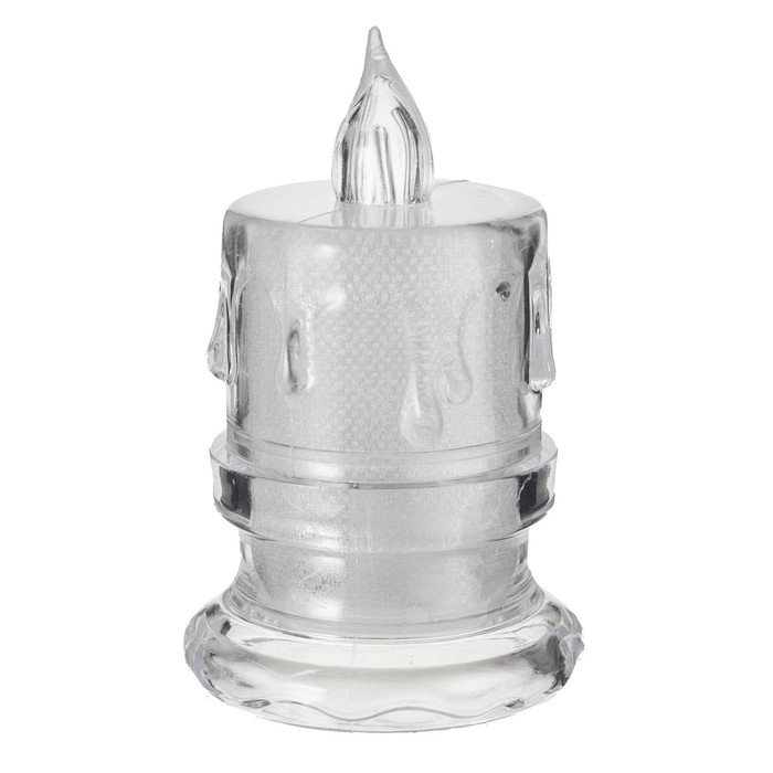 Ночник Ночник "Морозная свеча" LED от батареек 3хAG10 белый 4,5х4,5х8 см