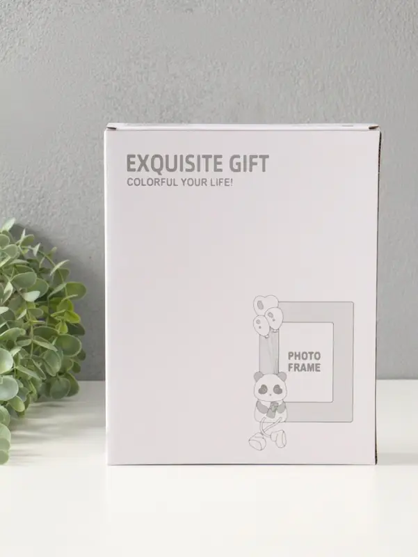 Фоторамка пластик 13х18 см "Пандочка с бамбуком" белый, вертикаль 3,5х19х24,5 см