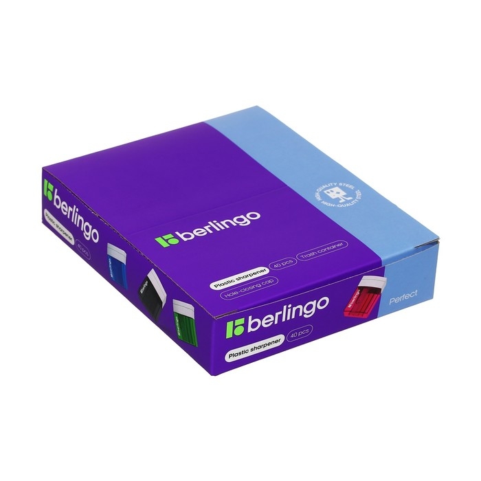 Точилка пластиковая, 1 отверстие, контейнер, микс