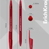 Ручка шариковая ErichKrause. R=301 Stick&Grip Original, красный стержень, узел 1 мм, резиновый упор
