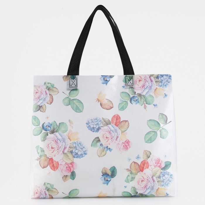 Сумка хозяйственная без застёжки, цвет белый/разноцветный Сумка хозяйственная без застёжки, цвет белый/разноцветный