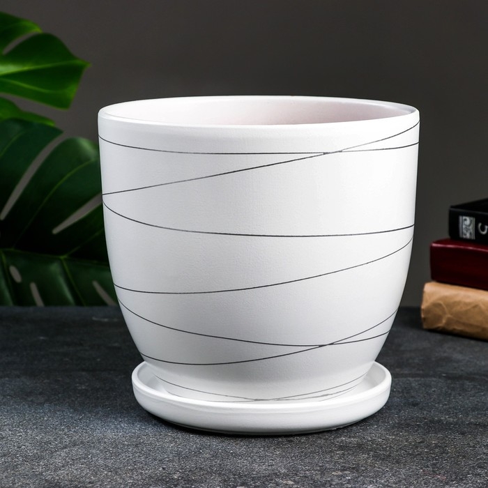 Горшок цветочный Горшок цветочный "Магнолия" белый, 4,7 л