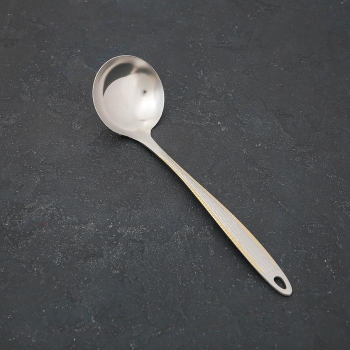 Ложка разливательная из нержавеющей стали «Плетение», h=32 см Ложка разливательная из нержавеющей стали «Плетение», h=32 см