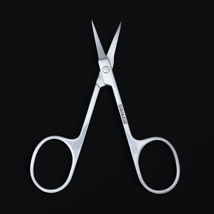 Ножницы маникюрные «Premium», для кутикулы, загнутые, узкие, 9 см, на блистере, цвет серебристый Ножницы маникюрные «Premium», для кутикулы, загнутые, узкие, 9 см, на блистере, цвет серебристый