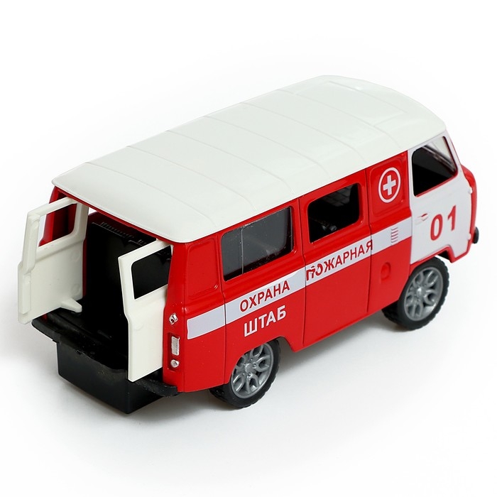 Машина металлическая «УАЗ 3962. Пожарная служба», инерция, 1:32, свет и звук Машина металлическая «УАЗ 3962. Пожарная служба», инерция, 1:32, свет и звук