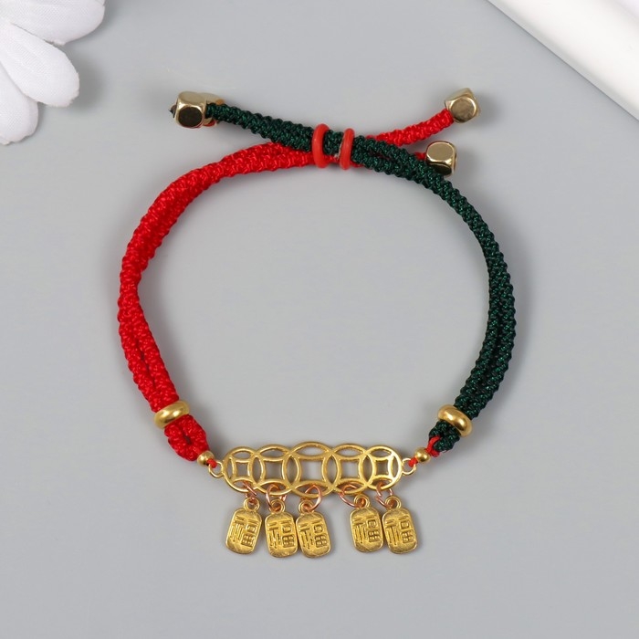 Браслет фен-шуй Браслет фен-шуй "Монетки и иероглифы" регулируемая длина