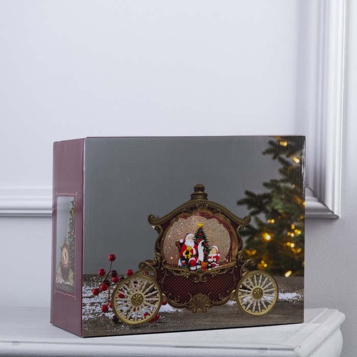 Светодиодная фигура «Карета с подарками» 26 × 23 × 11 см, пластик, батарейки ААх3 (не в комплекте), USB, свечение тёплое белое Светодиодная фигура «Карета с подарками» 26 × 23 × 11 см, пластик, батарейки ААх3 (не в комплекте), USB, свечение тёплое белое