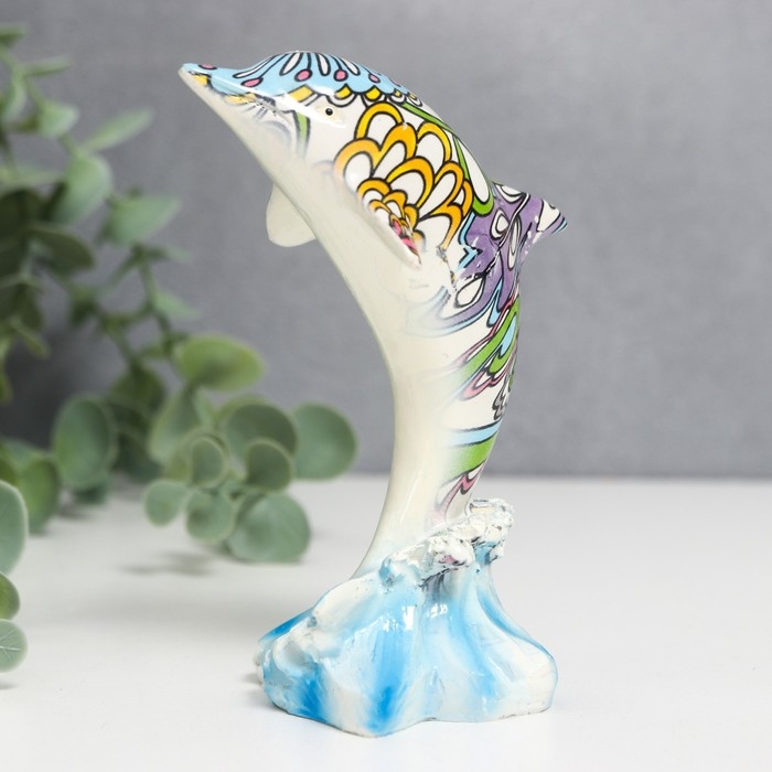 Сувенир полистоун Сувенир полистоун "Расписной дельфин" МИКС 4,8х5,5х10,5 см