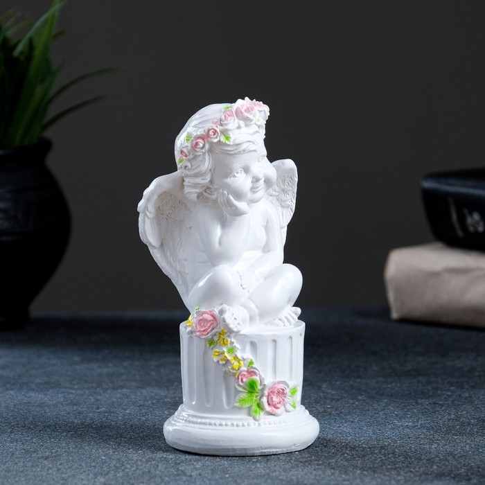 Фигура  Фигура "Ангелочек на подставке" 5х5х15см