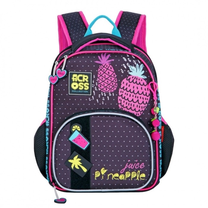 Рюкзак каркасный 37 х 28 х 12 см, Across 194, наполнение: мешок, пенал, фиолетовый ACR22-194-10 Рюкзак каркасный 37 х 28 х 12 см, Across 194, наполнение: мешок, пенал, фиолетовый ACR22-194-10