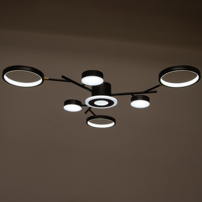 Люстра с ПДУ 2300/7BK LED 150Вт 3000-6000К черный 75х75х9 см BayerLux