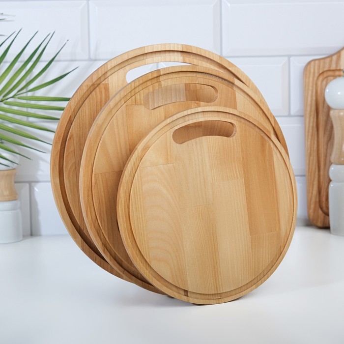 Набор досок разделочных из березы без подставки, 3 шт,  20х20, 24х24 и 26х26 см Набор досок разделочных из березы без подставки, 3 шт,  20х20, 24х24 и 26х26 см