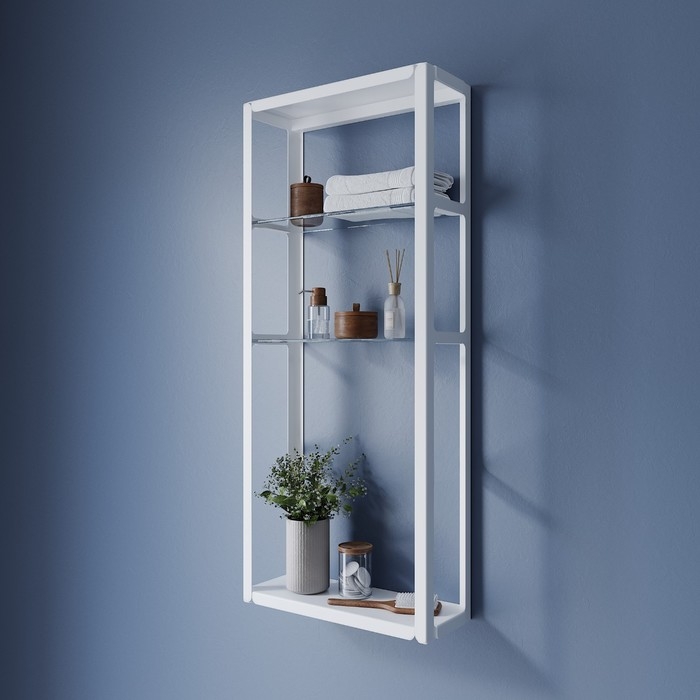 Полка для ванной, белая 36 х 14 х 85 см Полка для ванной, белая 36 х 14 х 85 см