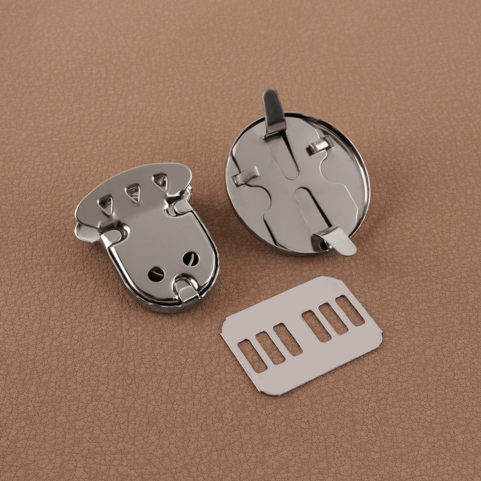 Застёжка для сумки, 3 × 3 см, цвет серебряный Застёжка для сумки, 3 × 3 см, цвет серебряный