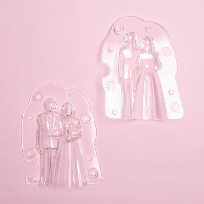 Молд для заливки шоколада KONFINETTA «Молодожёны», пластик, 13.5×9.5×4.6 см, прозрачный