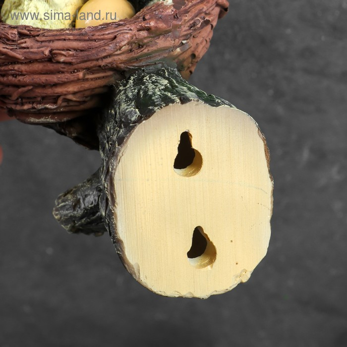 Подвесной декор Подвесной декор "Гнездо с серыми птицами" 17х10х17см