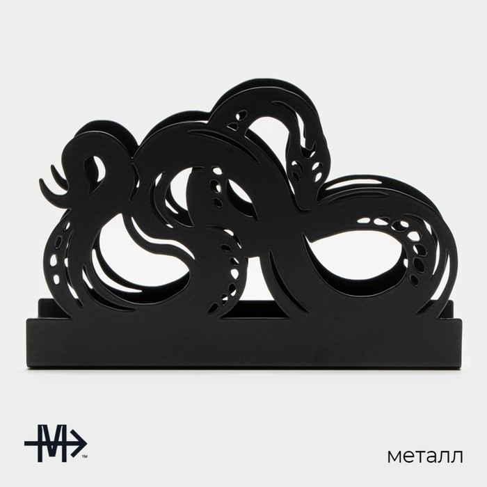 Салфетница Magistro «Змея», 14×4×9 см, цвет чёрный Салфетница Magistro «Змея», 14×4×9 см, цвет чёрный