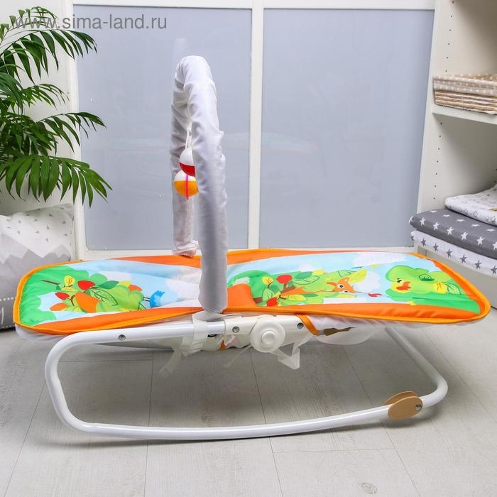 Шезлонг-качалка для новорождённых «Лесная сказка», игровая дуга, съёмные игрушки МИКС Шезлонг-качалка для новорождённых «Лесная сказка», игровая дуга, съёмные игрушки МИКС