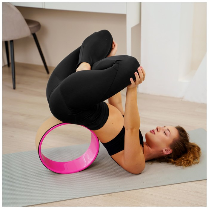 Йога-колесо «Лотос», 33×13 см, цвет розовый
