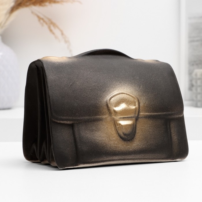 Копилка Копилка "Барсетка" черная, 18х12х13см