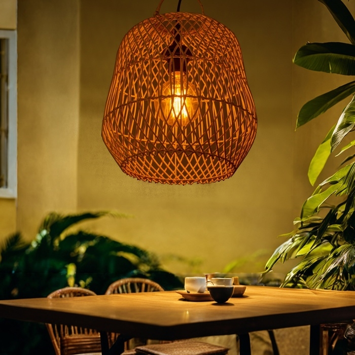 Светильник потолочный из ротанга Светильник потолочный из ротанга "Арис" 1х120Вт, Е27, 30х30х30 см