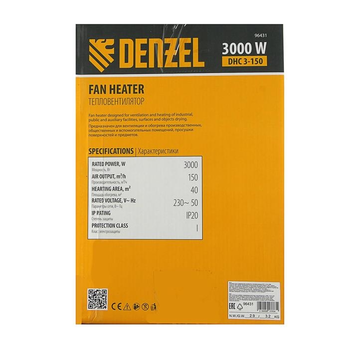 Тепловая пушка DENZEL DHC 3-150, керамический нагреватель, 0.025/1.5/3 кВт, 220 В Тепловая пушка DENZEL DHC 3-150, керамический нагреватель, 0.025/1.5/3 кВт, 220 В