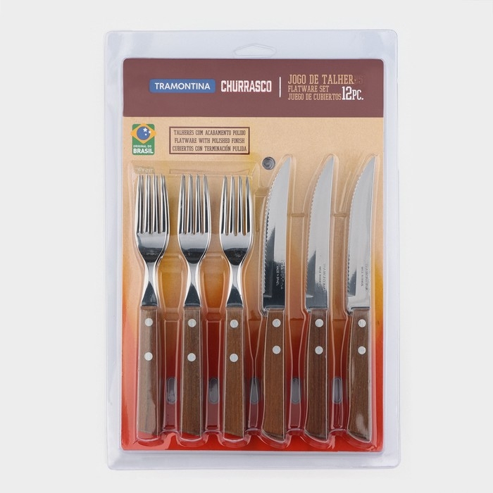 Набор столовых приборов Tramontina Tradicional, для мяса, 12 предметов Набор столовых приборов Tramontina Tradicional, для мяса, 12 предметов