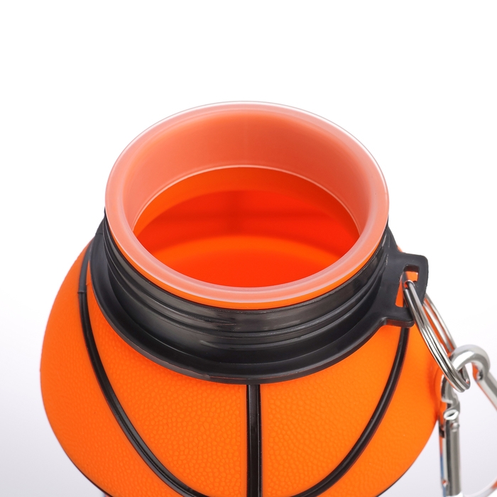 Бутылка для воды, 550 мл,  Бутылка для воды, 550 мл, "Баскетбольный мяч", складная, 18 х 8.7 см