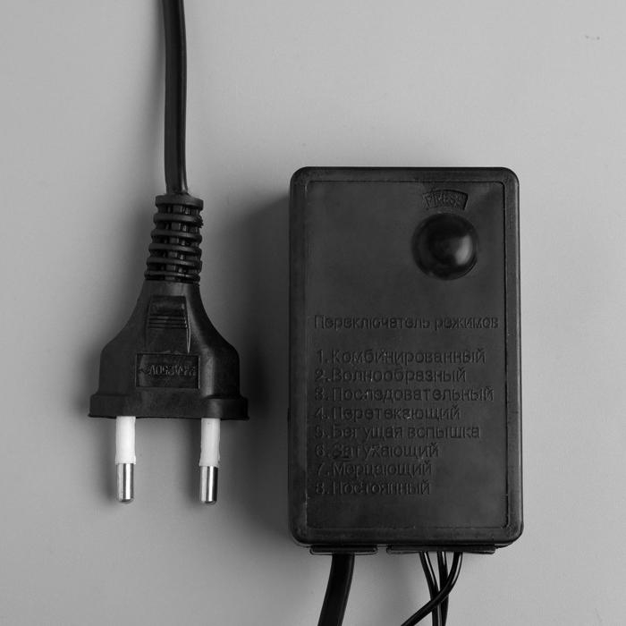 Гирлянда «Нить» 5 м с насадками «Ёлка», IP44, тёмная нить, 40 LED, свечение жёлтое, 8 режимов, 220 В