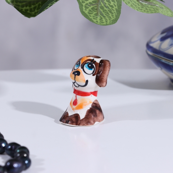 Сувенир собака «Щенок», гжель, цвет