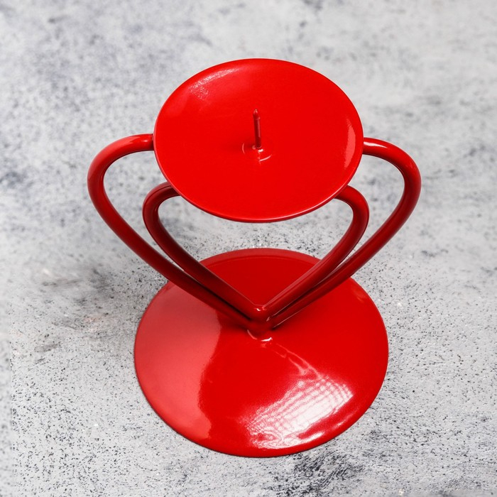 Подсвечник Подсвечник "Гламур" металл на 1 свечу, 9х10,2 см, красный