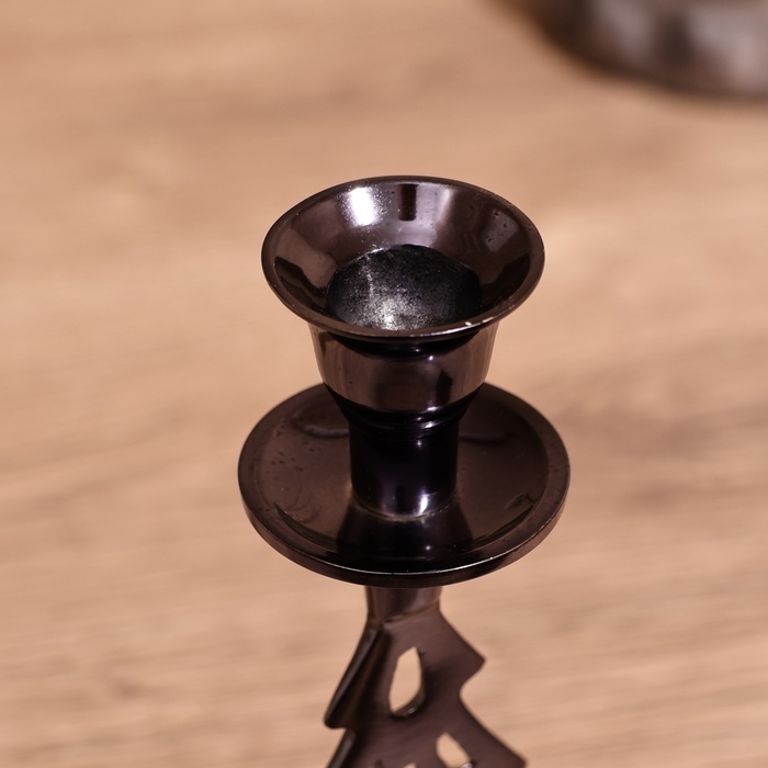 Подсвечник с колокольчиком  Подсвечник с колокольчиком "Ёлочка" 20 см, металл