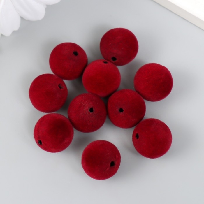 Бусины для творчества бархатное напыление Бусины для творчества бархатное напыление "Рубиновое вино" набор 10 шт d=1,4 см