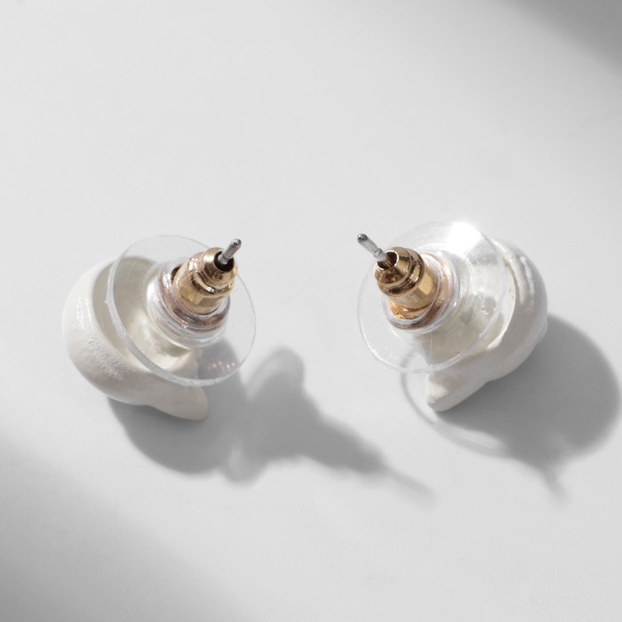 Серьги с эмалью «Монстрики» котик, цвет бело-голубой Серьги с эмалью «Монстрики» котик, цвет бело-голубой