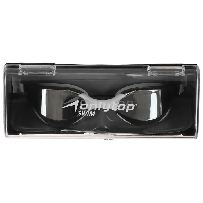 Очки для плавания ONLYTOP, с зеркальным покрытием, беруши, набор носовых перемычек, цвет белый Очки для плавания ONLYTOP, с зеркальным покрытием, беруши, набор носовых перемычек, цвет белый