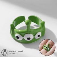Кольцо «Монстрик» с антенной, цвет зелёный, безразмерное